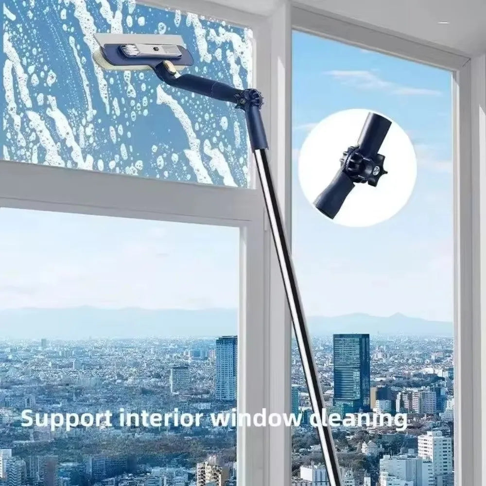 2-in-1 Rotatable Window Cleaning Brush with Squeegee & Long Handle Window Cleaning Brush Nixie