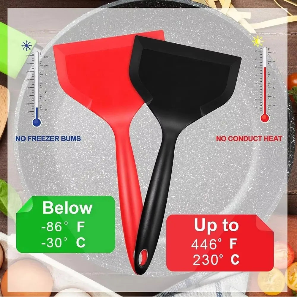 Wide Silicone Spatula – Heat-Resistant Nonstick Turner Silicone Kitchen Spatula Nixie