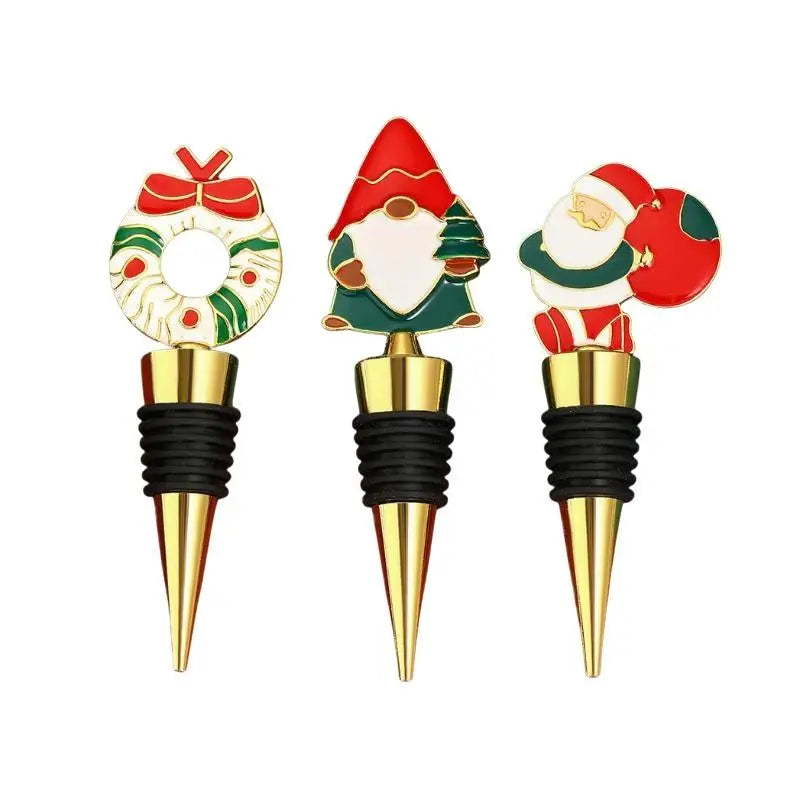 Christmas Wine Stopper – Festive Zinc Alloy & Silicone Seal Wine Bottle Stopper Nixie