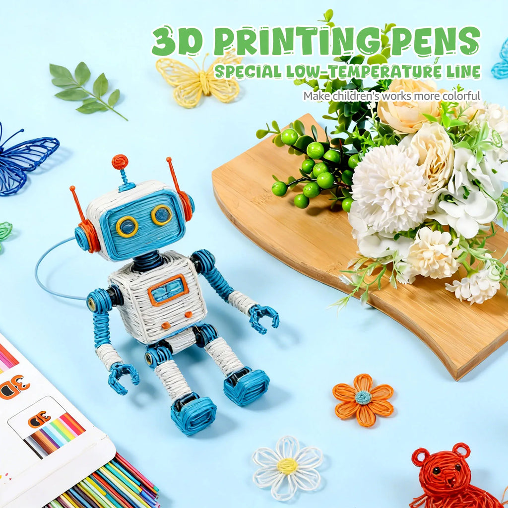 PCL 3D Pen Filament Refills 260/560Pcs – Low Temp, 10/20 Colors 3D Pen Filament Nixie