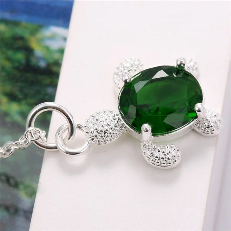 Turtle Pendant Necklace Glass Crystal Mood Tracker – Nixie Pendant Necklace Nixie