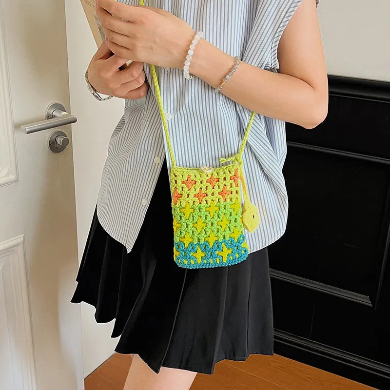 Handmade Knitted Star Mini Crossbody Bag for Women | Nixie Knitted Crossbody Bag Nixie