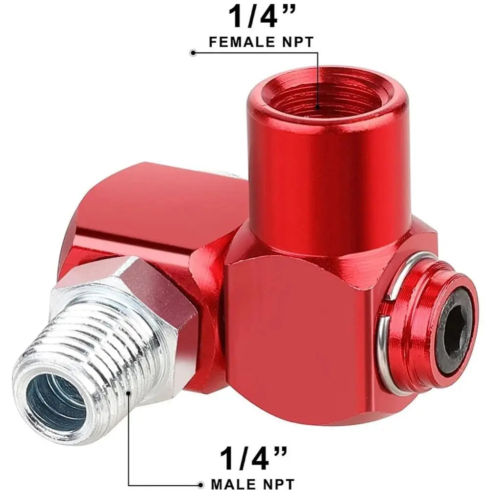 360° Swivel Air Hose Connector 1/4" NPT Fitting 150PSI Pneumatic Swivel Fitting Nixie