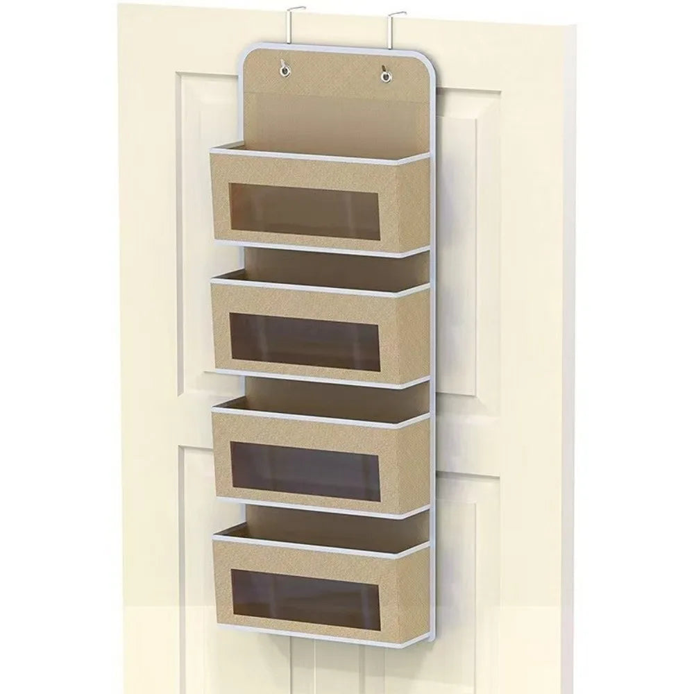 3/4/5 Tier Over Door Organizer with Clear PVC Pockets Over Door Organizer Nixie