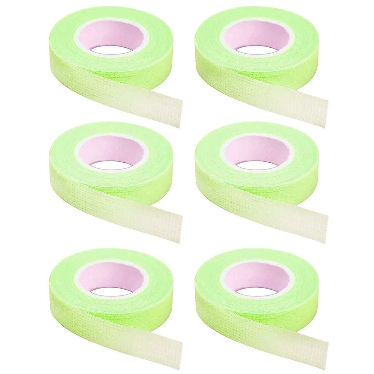 6 Rolls Microporous Fabric Eyelash Extension Tape – 9m Each Eyelash Extension Tape Nixie Green