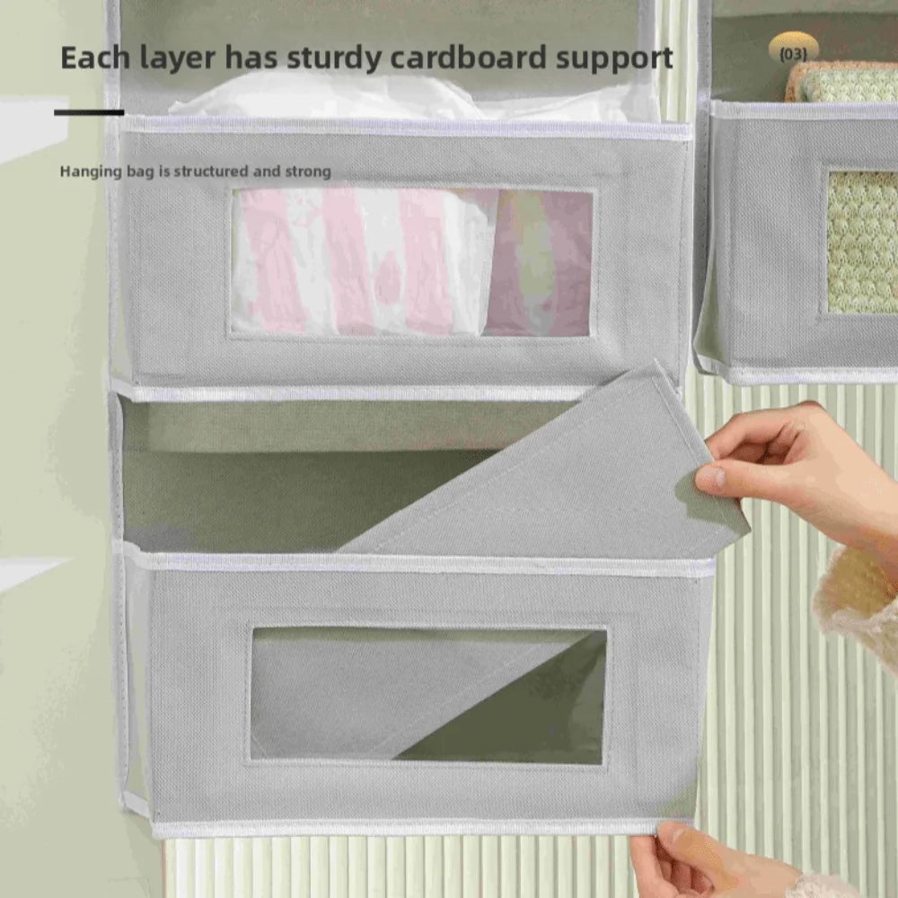 3/4/5 Tier Over Door Organizer with Clear PVC Pockets Over Door Organizer Nixie