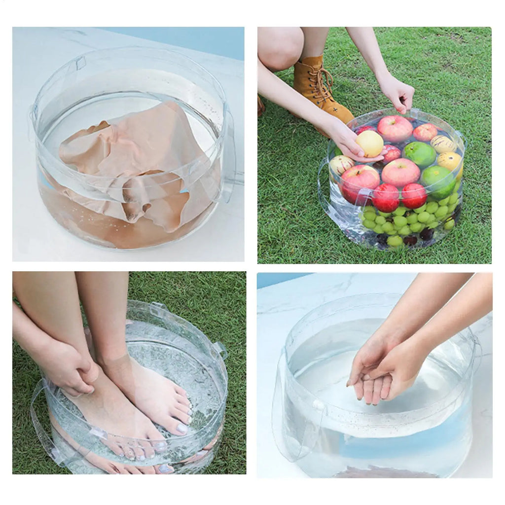 Clear Foldable Wash Basin for Travel, Camping & Kitchen Foldable Wash Basin Nixie