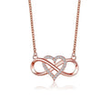 Vintage Hollow Heart Glass Pendant Necklace Crystal Accents Pendant Necklace Nixie rose gold