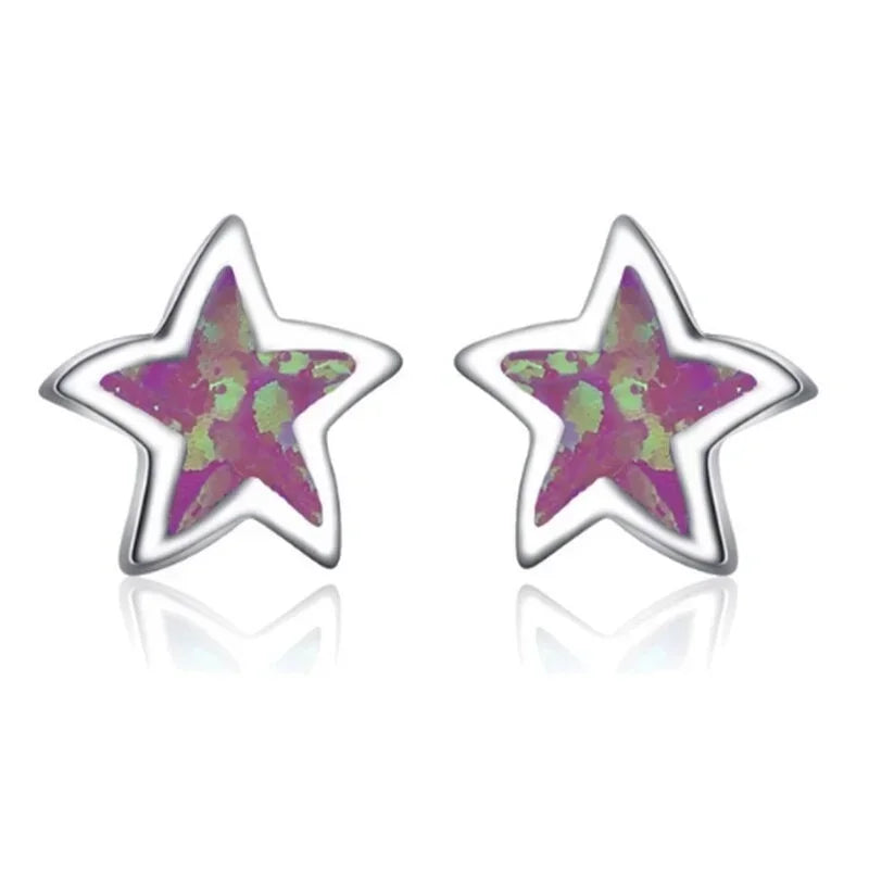 Imitation Opal Star Stud Earrings | Fashion Jewelry Gift Stud Earrings Nixie
