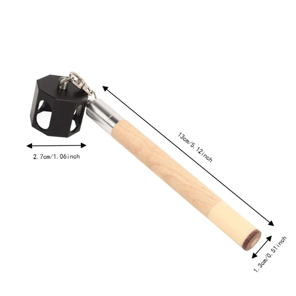 2-in-1 Pool Cue Chalk Holder & Tip Pricker – Wood & Metal Billiard Chalk Holder Nixie