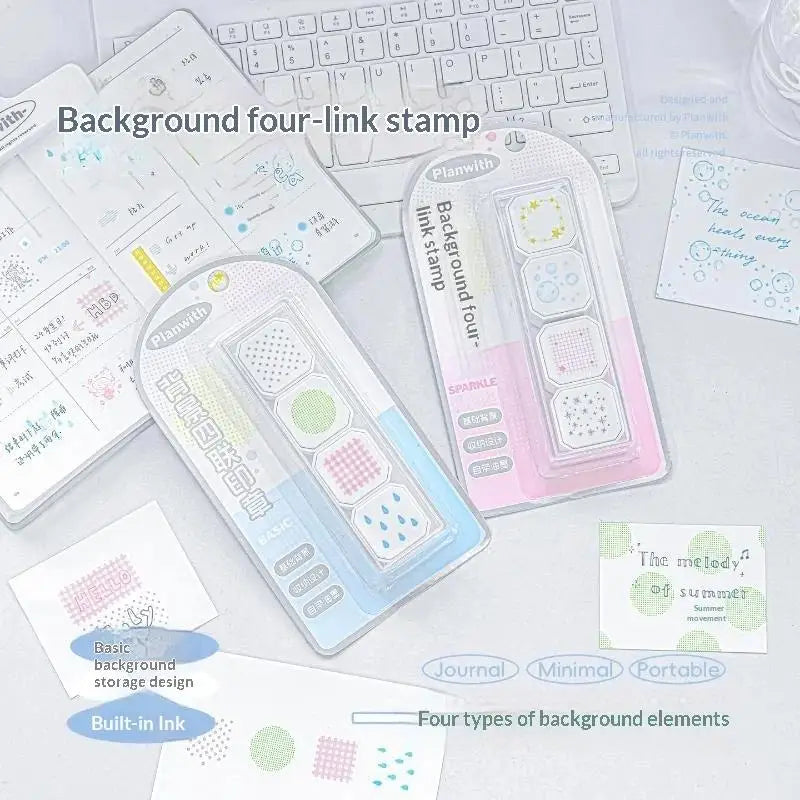 4-in-1 Background Stamp Set for Scrapbooking & Journaling