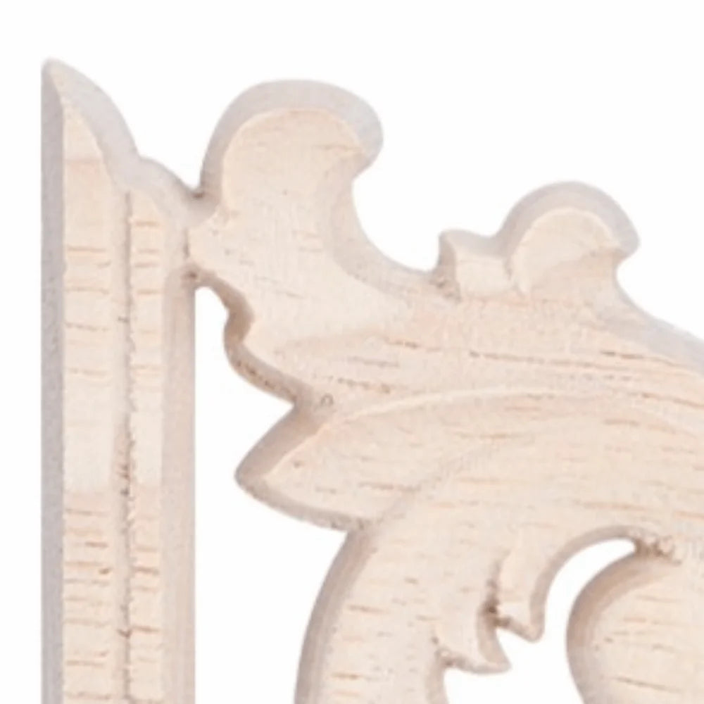 4pcs Wood Carving Corner Appliqués – Furniture Decor Trim