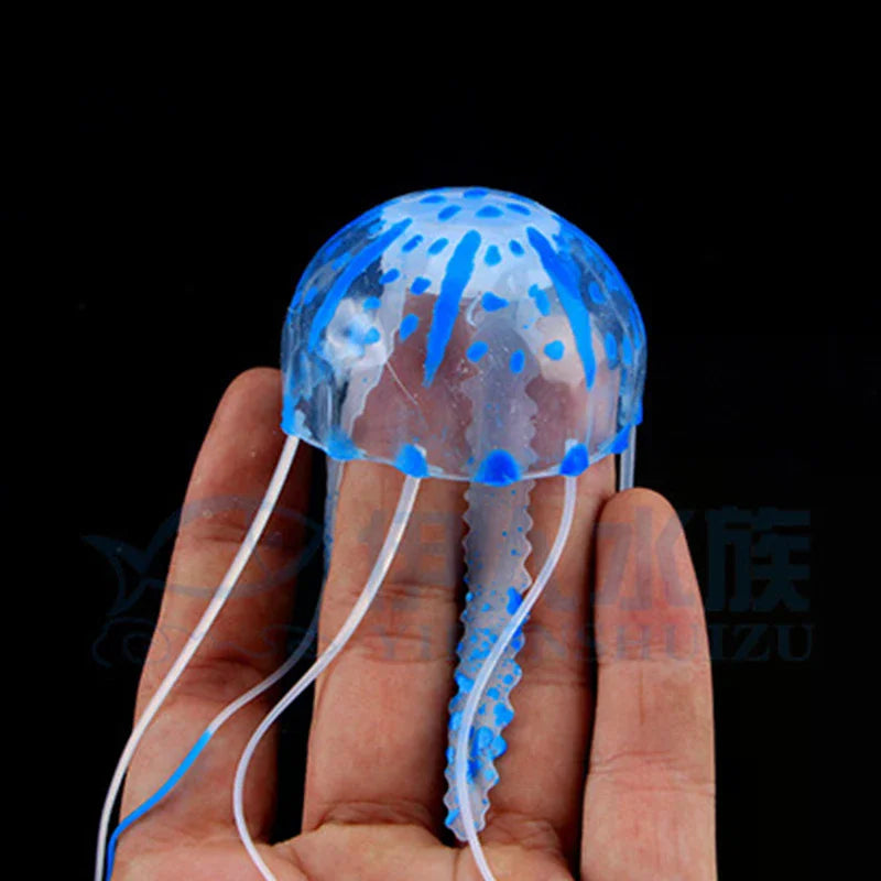 Glowing Jellyfish Aquarium Ornament | Silicone Fish Tank Decor Aquarium Ornament Nixie