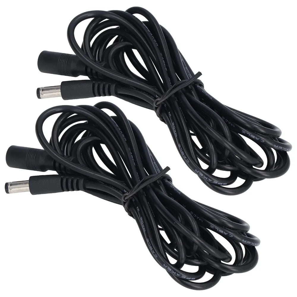 2-Pack 9.8FT Solar DC Extension Cable 5.5x2.1mm 24AWG Male Female