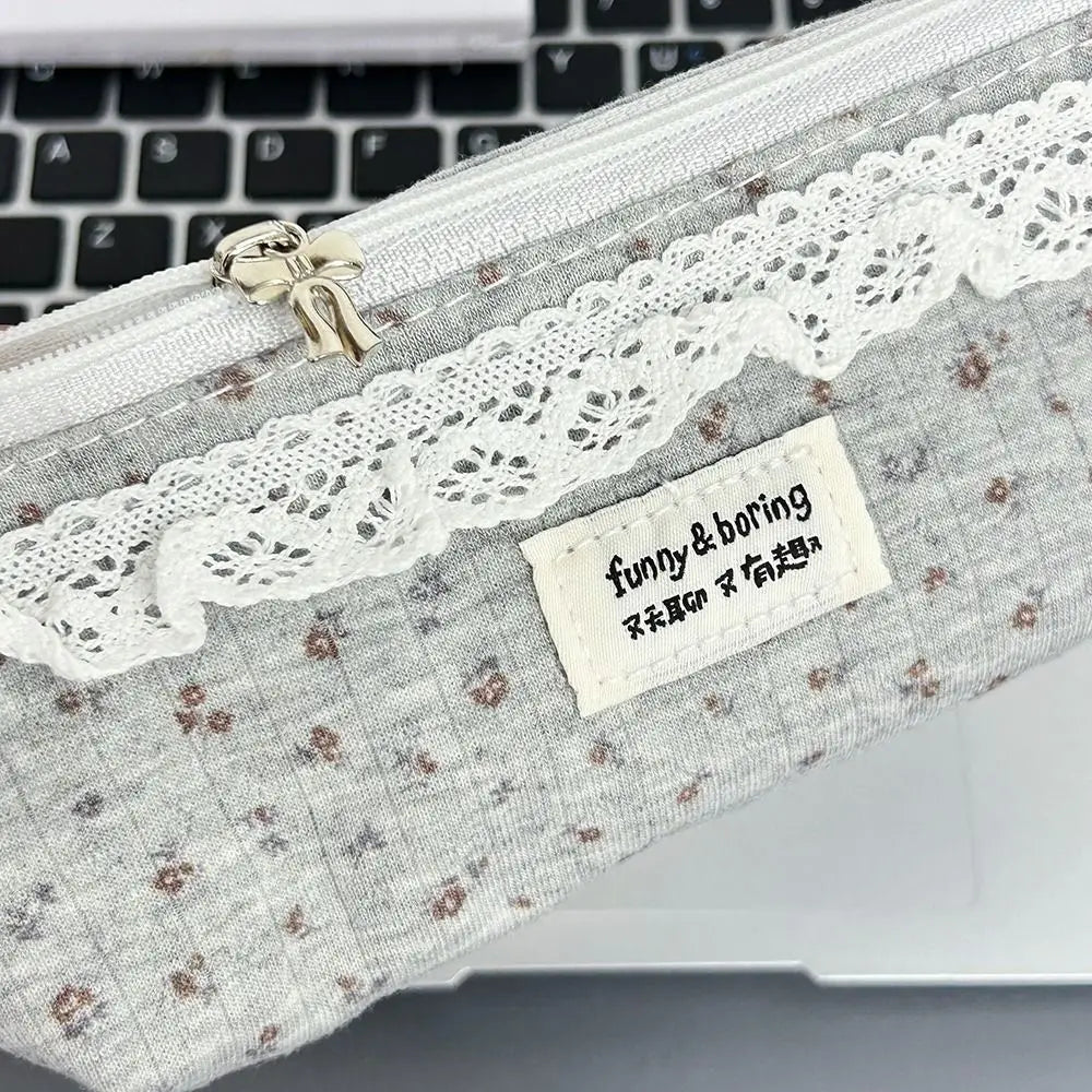 Floral Lace Pencil Case – Large Capacity Student Pouch Pencil Case Pouch Nixie
