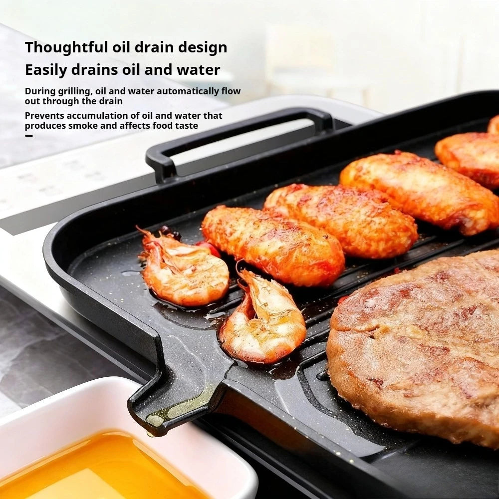 KOSUN Smokeless Nonstick BBQ Grill Pan – Korean Style Cooking BBQ Grill Pan Nixie