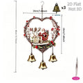 Santa Reindeer Acrylic Wind Chime | 3 Bells Christmas Ornament