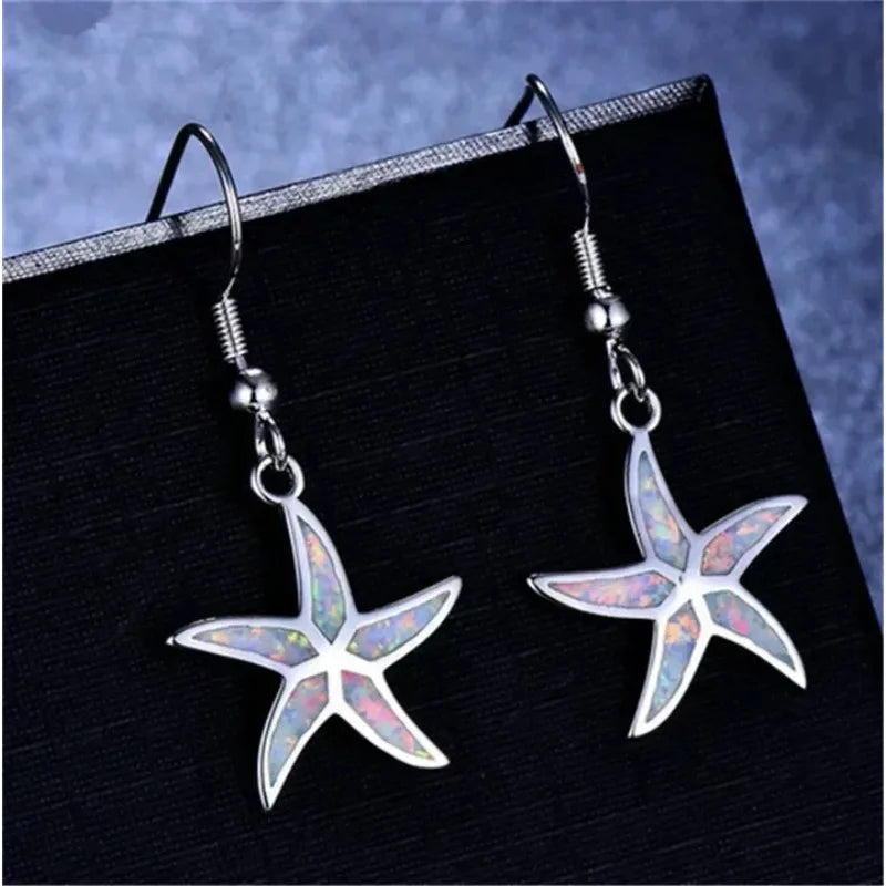 Crystal Starfish Dangle Earrings – Vintage Geometric Fashion Dangle Earrings Nixie
