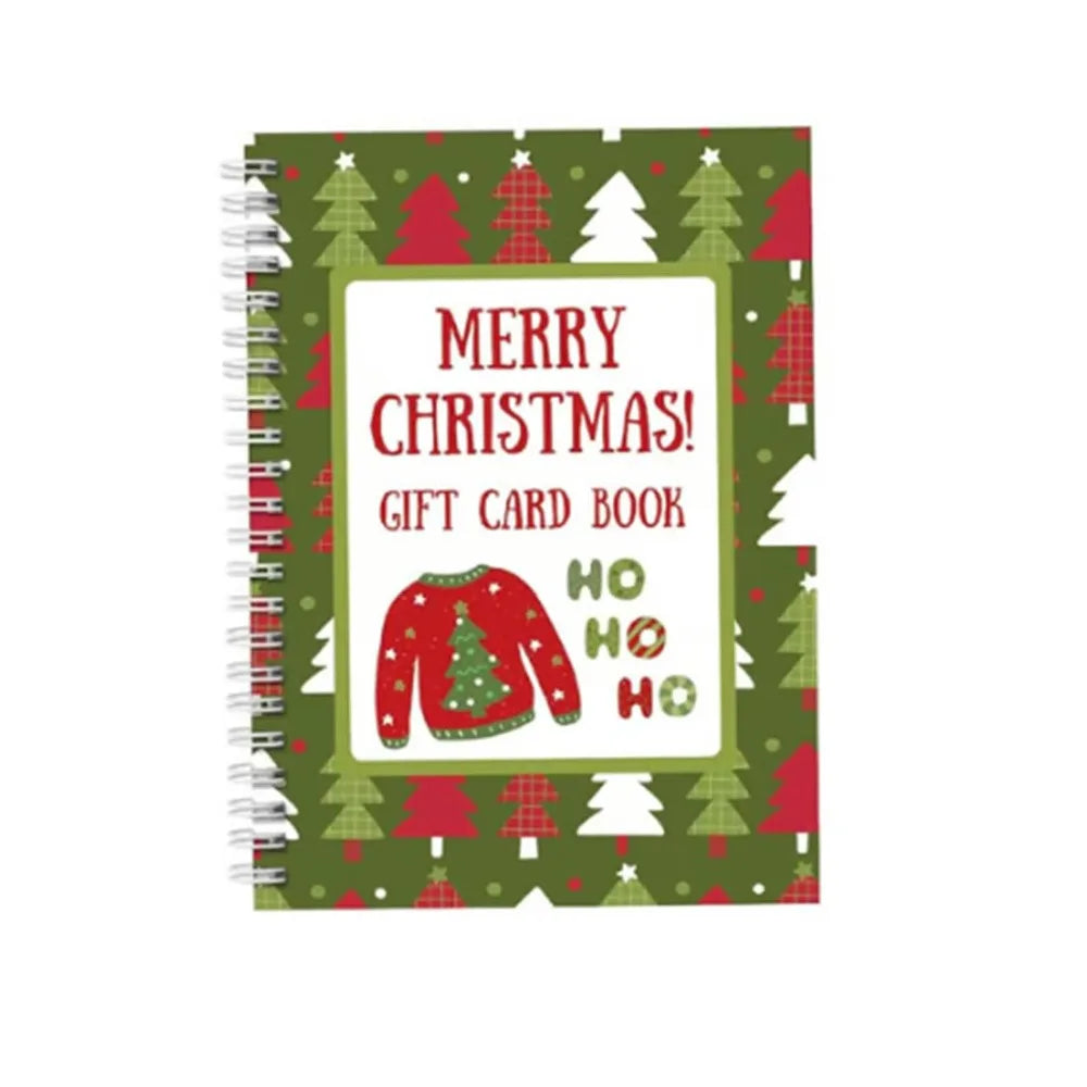 Spiral-Bound Christmas Gift Card Book – DIY Multicolor Paper Holiday Card Book Nixie A