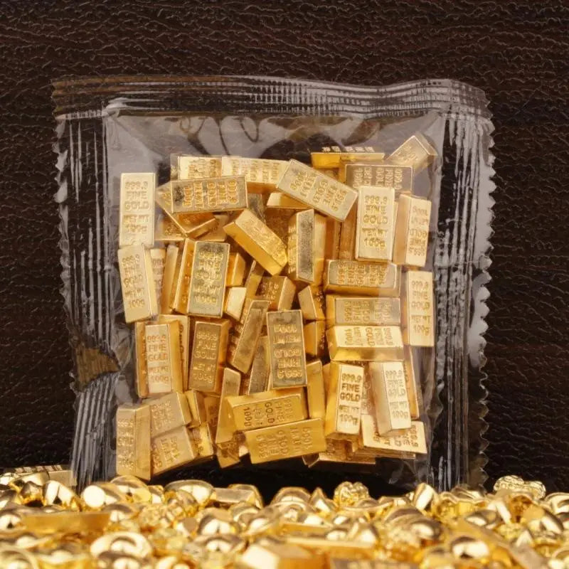 100PCS Mini Gold Ingot Lucky Charms – DIY Craft & Feng Shui Decor DIY Craft Charms Nixie A2