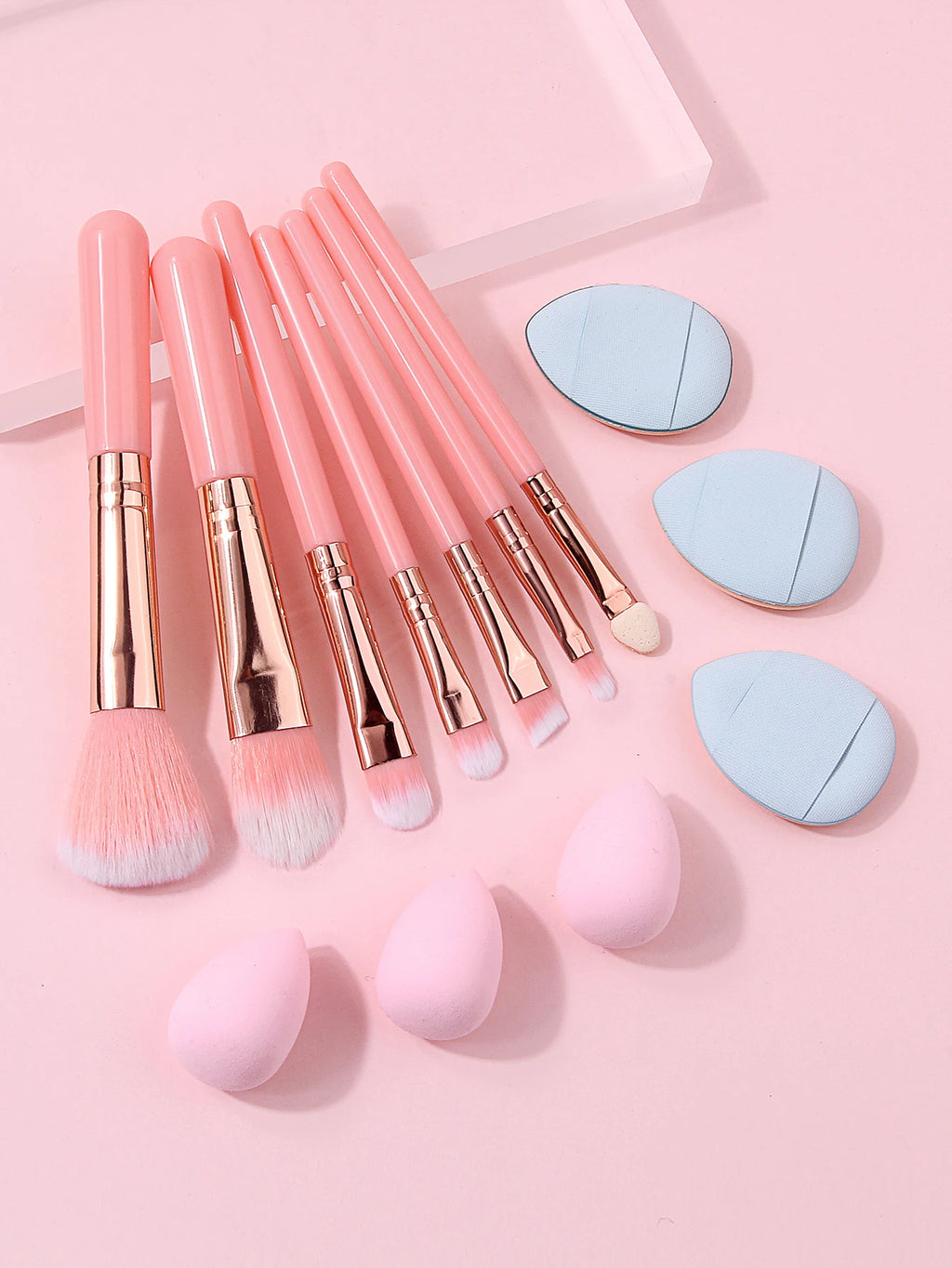 13-Piece Makeup Brush Set with Sponges & Powder Puffs Makeup Brush Set Nixie