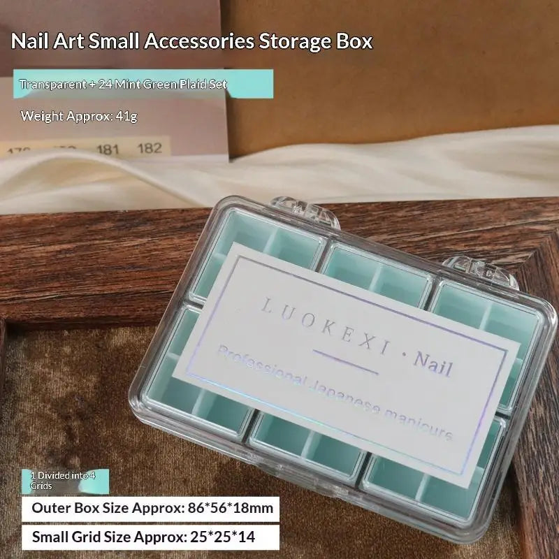 24-Grid Nail Art Organizer Box – Clear PP Storage Container