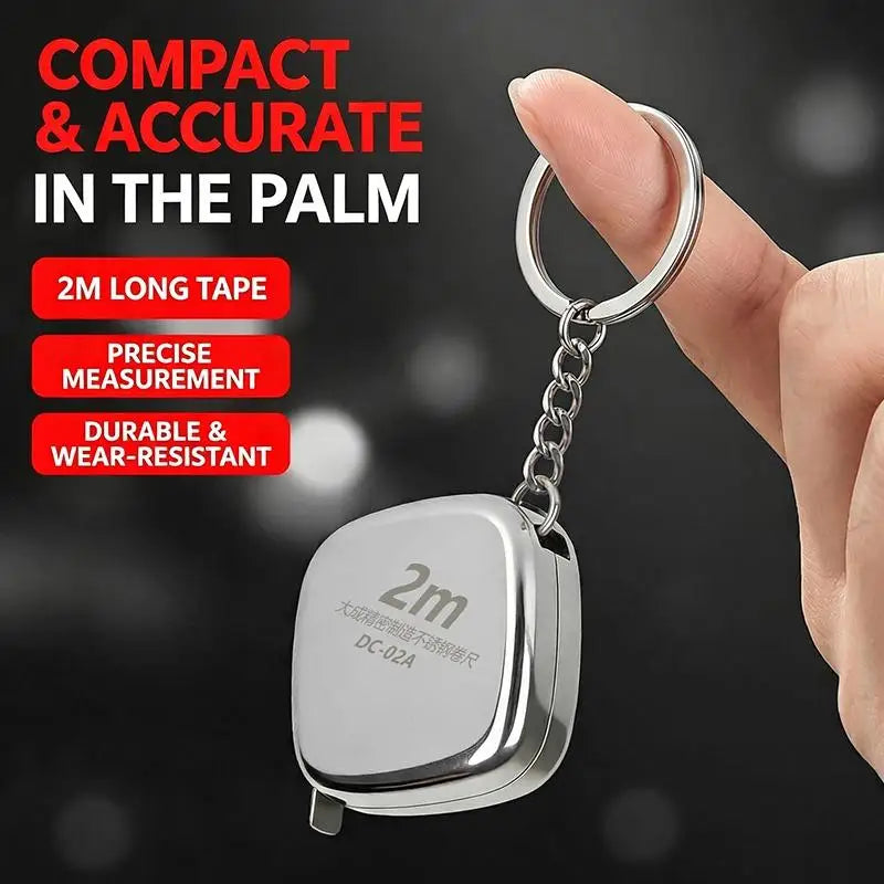 Mini Stainless Steel Tape Measure 2M with Keychain Mini Tape Measure Nixie