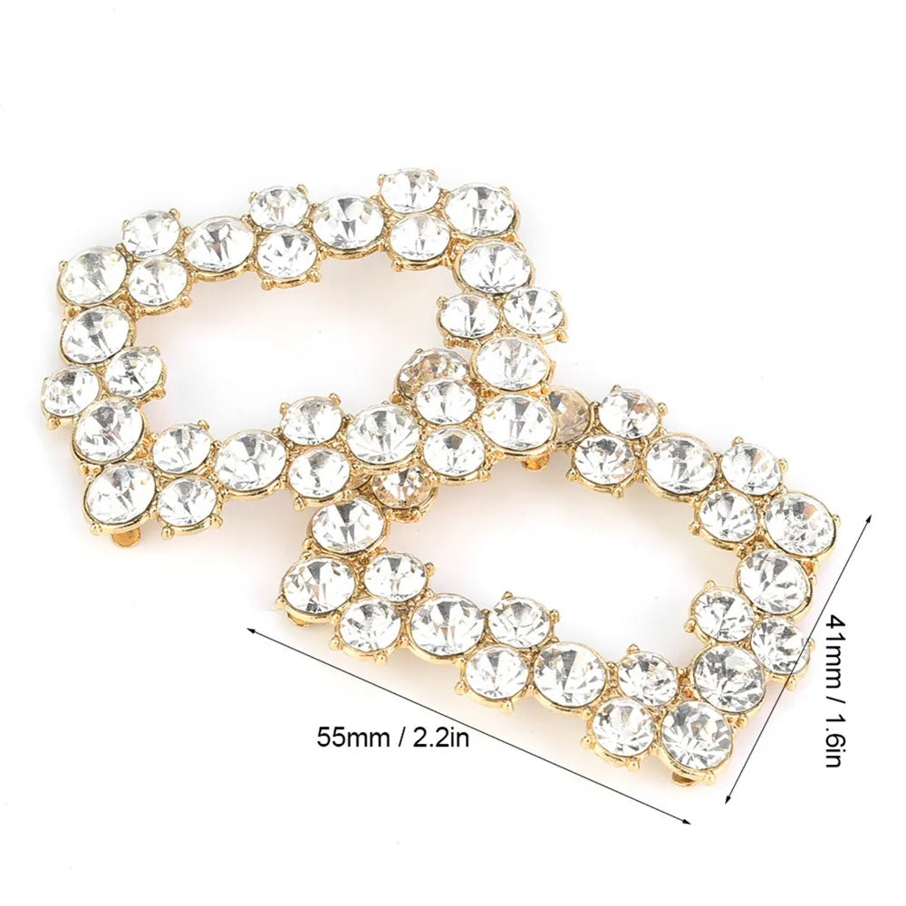 Crystal Rhinestone Shoe Clips – Removable Buckle Charm (2pcs)