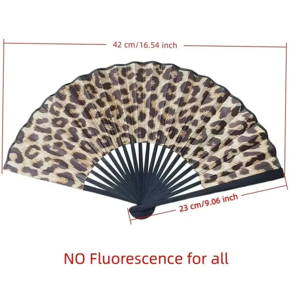 Gradient Colorful Folding Hand Fan 23cm | Reflective Rave Fan Folding Hand Fan Nixie
