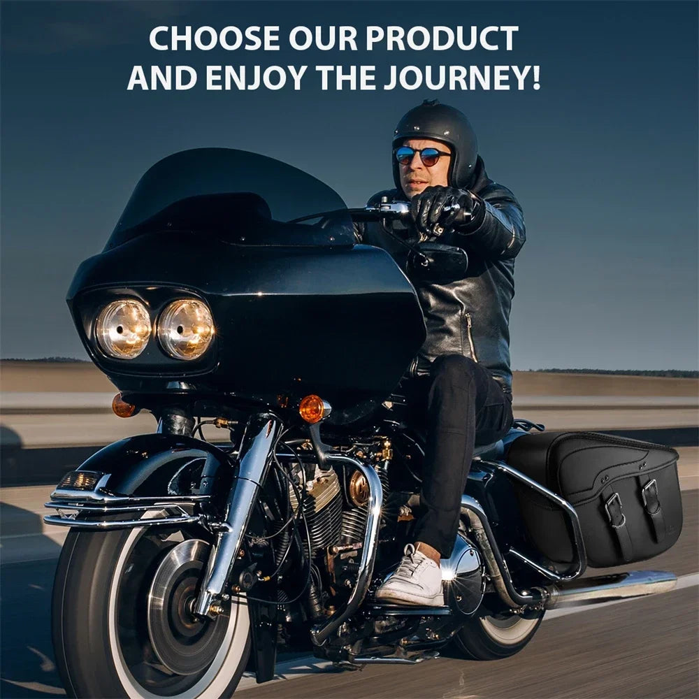 KEMITOUR 34L Motorcycle Saddlebags Waterproof PU Leather Side Bags Motorcycle Saddlebags Nixie