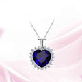 Heart of the Ocean Blue Crystal Pendant Necklace | Titanic Pendant Necklace Nixie Light Yellow Gold Color