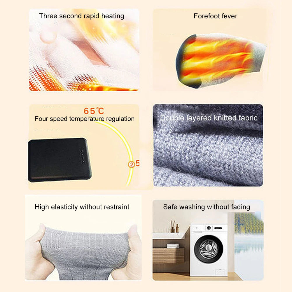 Electric Heated Socks 3-Mode Thermal Foot Warmer | Men & Women Electric Heated Socks Nixie