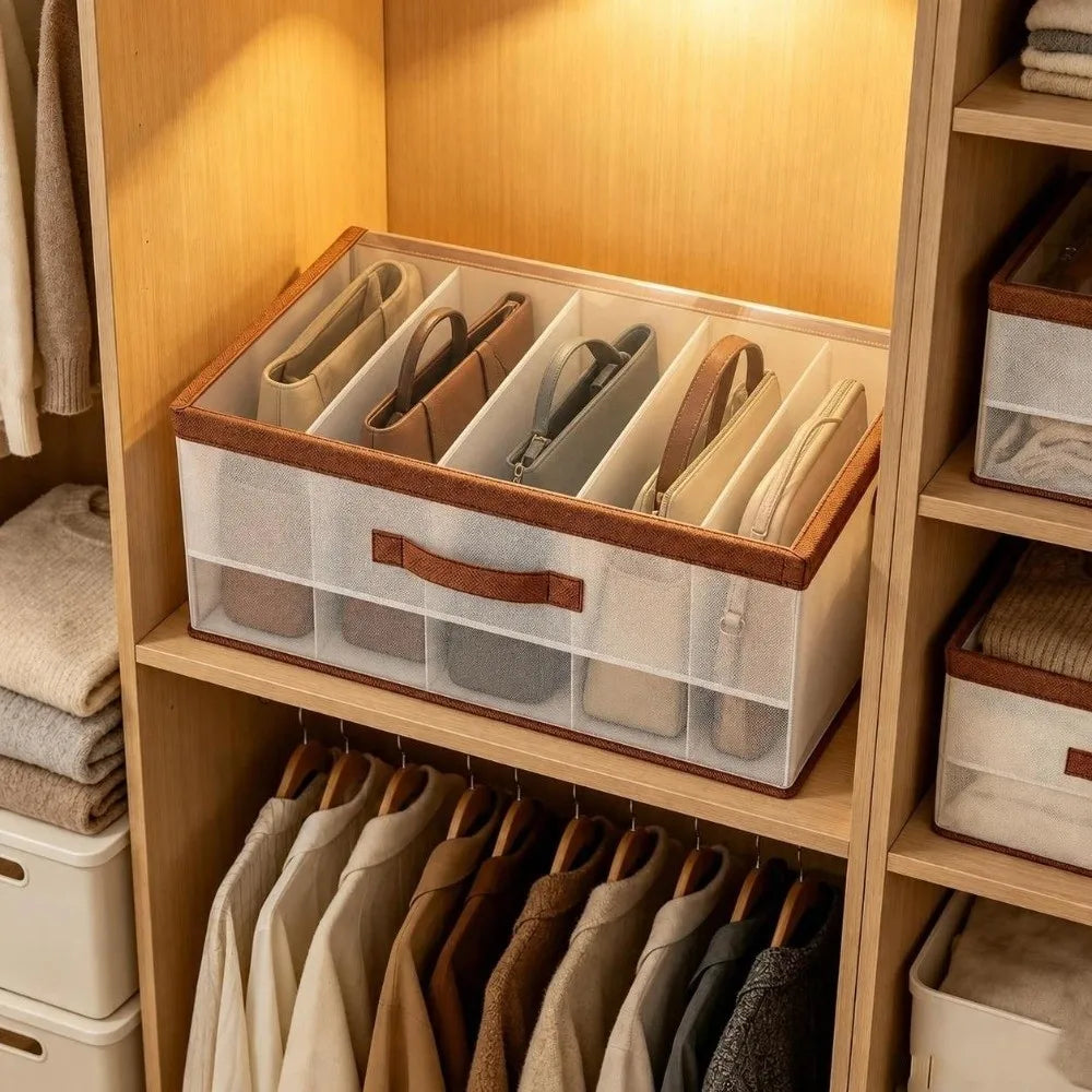 Clear Window Collapsible Closet Storage Bin with Lid