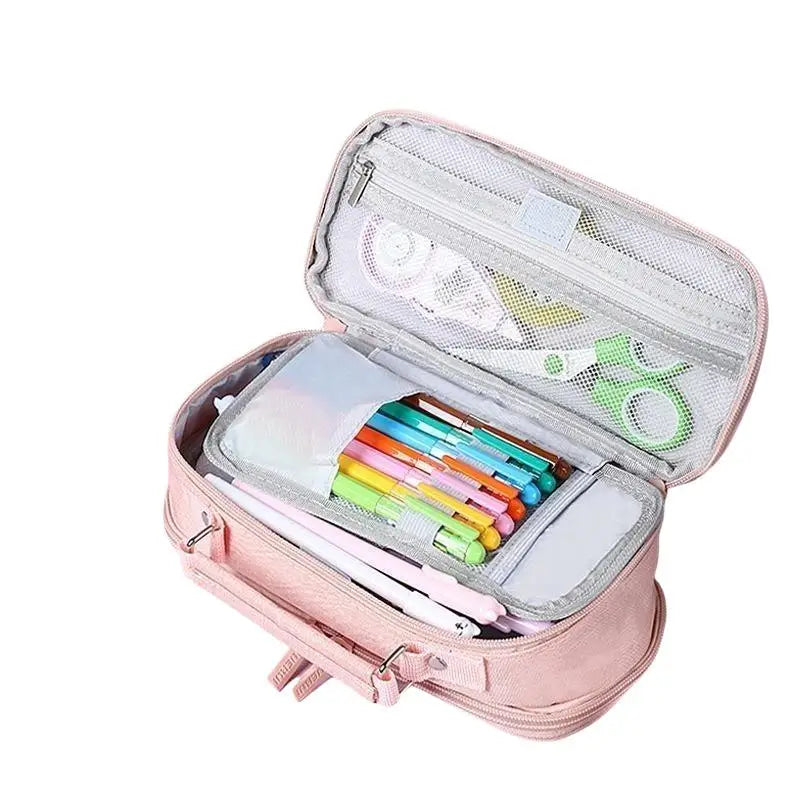 Large Capacity Canvas Pencil Case – Multifunctional Organizer Canvas Pencil Case Nixie