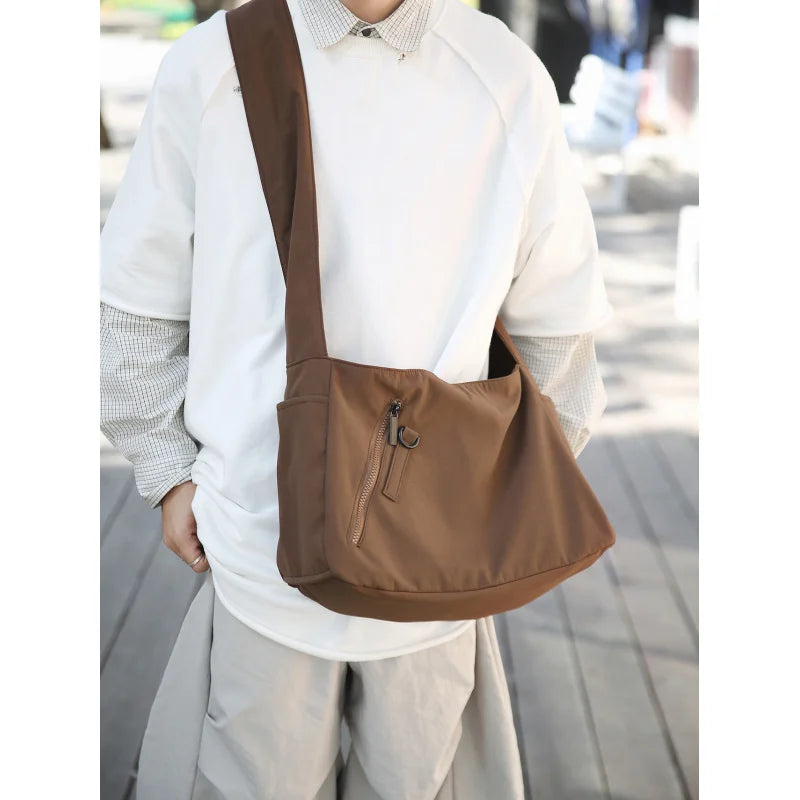 Unisex Large Crossbody Bag – Wide Strap Nylon Messenger Bag Crossbody Messenger Bag Nixie