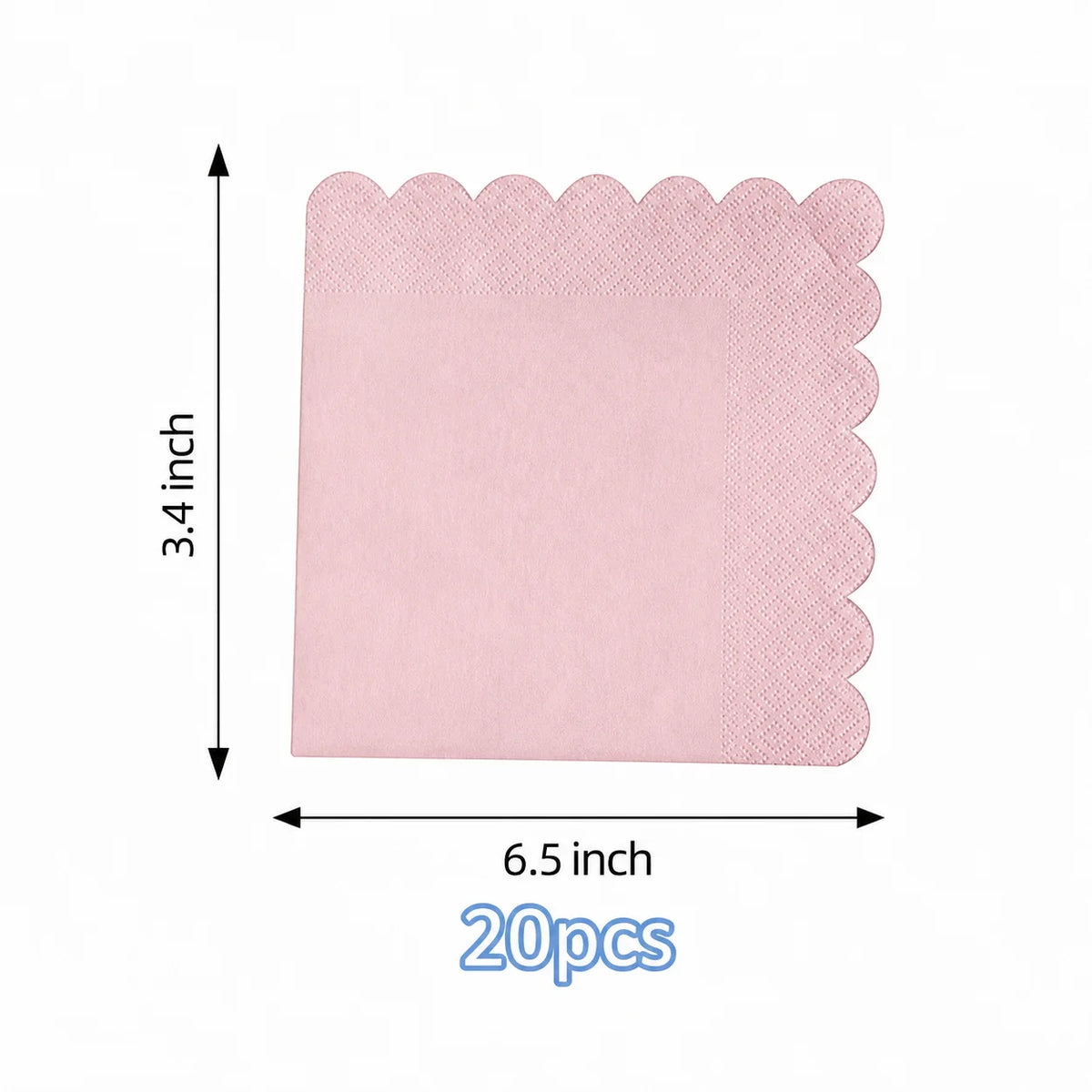 Pink Scalloped Disposable Tableware Set – Plates, Cups & Napkins Disposable Tableware Set Nixie Napkins 20pcs
