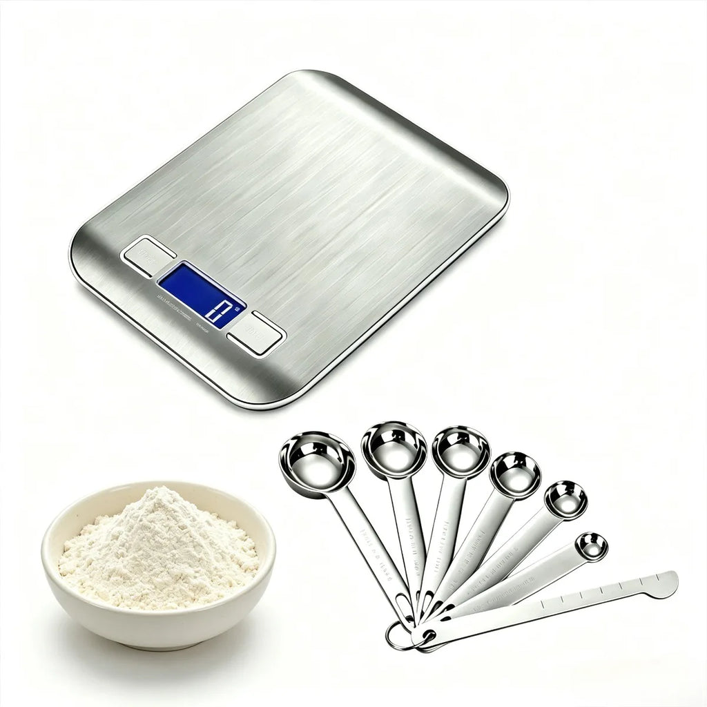 10kg Digital Kitchen Food Scale – Stainless Steel & LCD Tare Digital Kitchen Scale Nixie