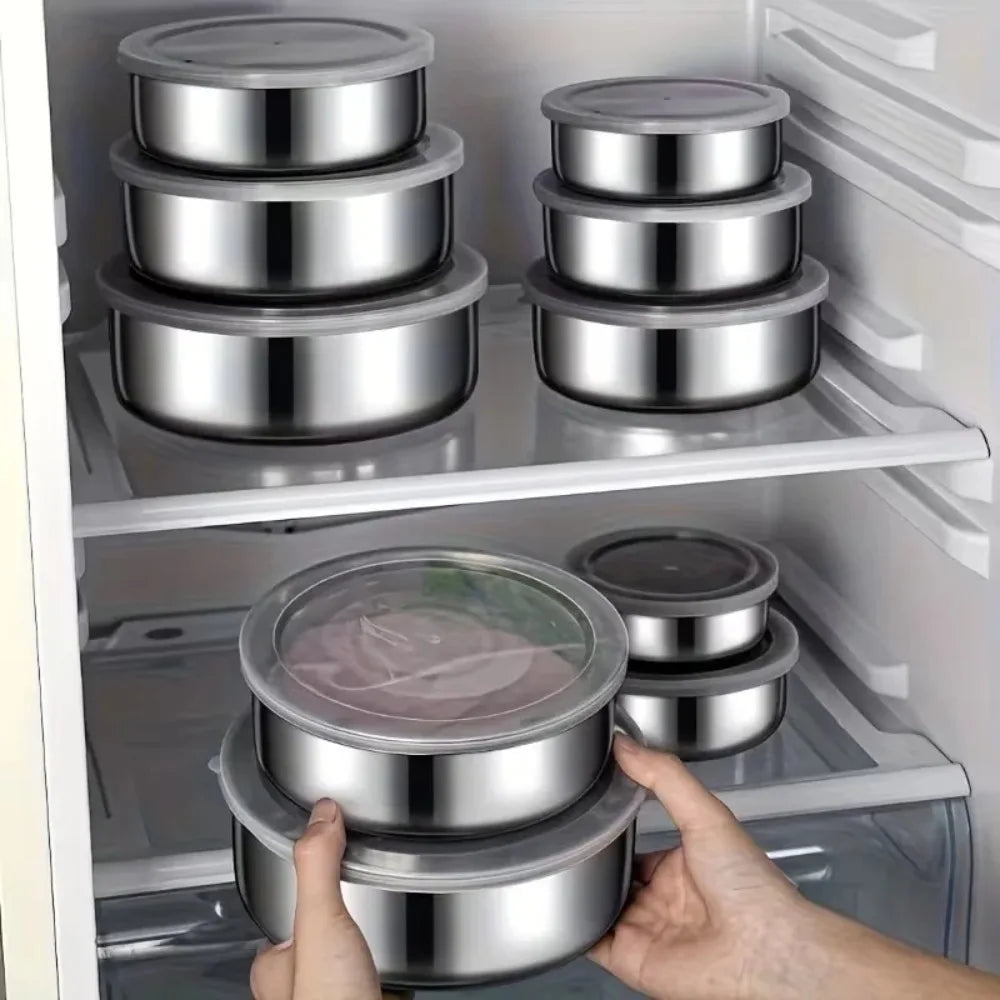 10Pcs Stainless Steel Food Storage Container Set with Lids Food Storage Containers Nixie