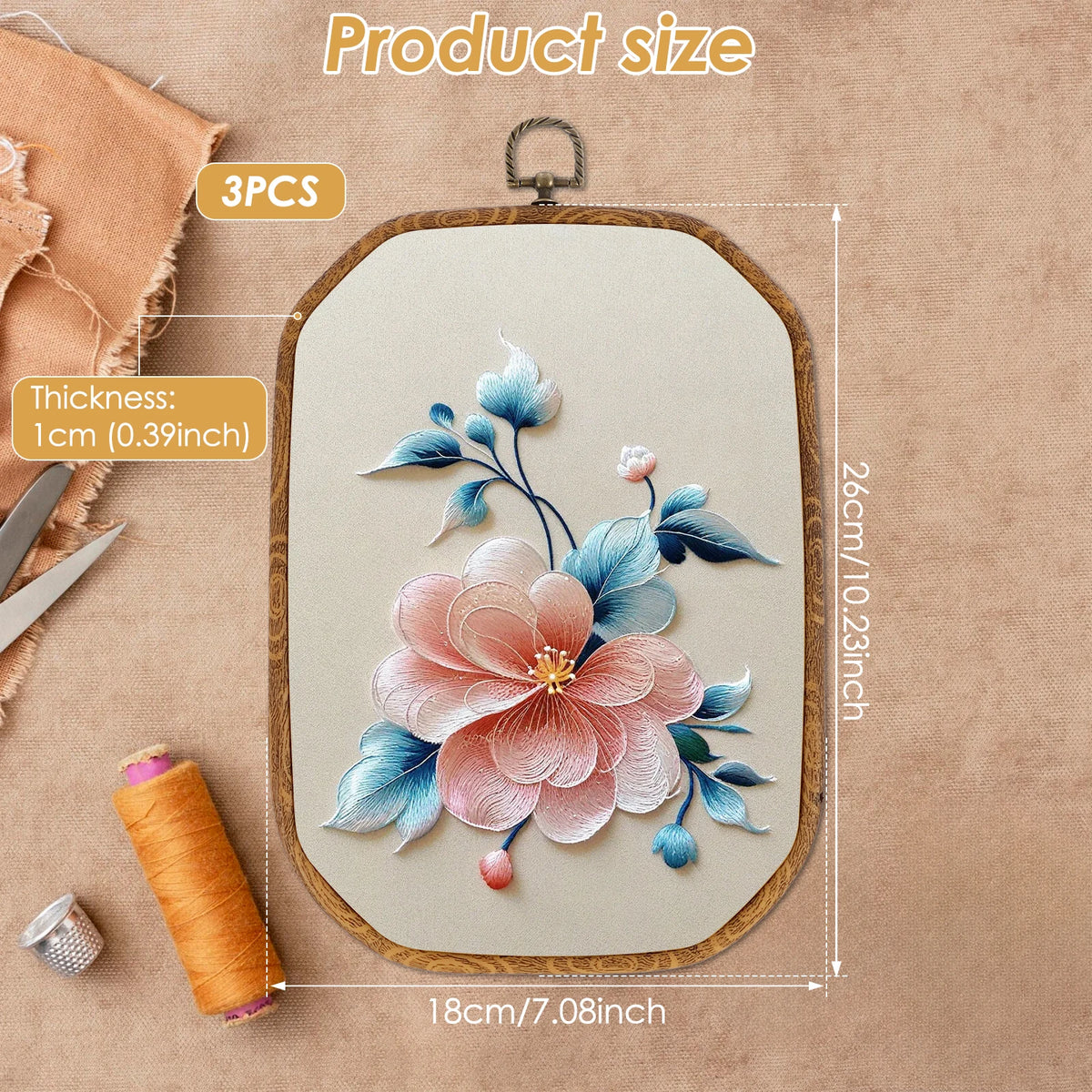 3-Piece Embroidery Hoops Set – Retro Cross Stitch & Display Hoops Embroidery Hoop Set Nixie