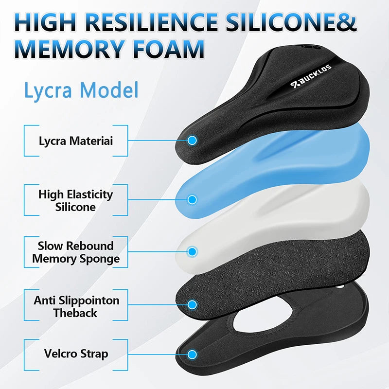 BUCKLOS Bike Seat Cover – PU Leather Silicone Saddle Cushion