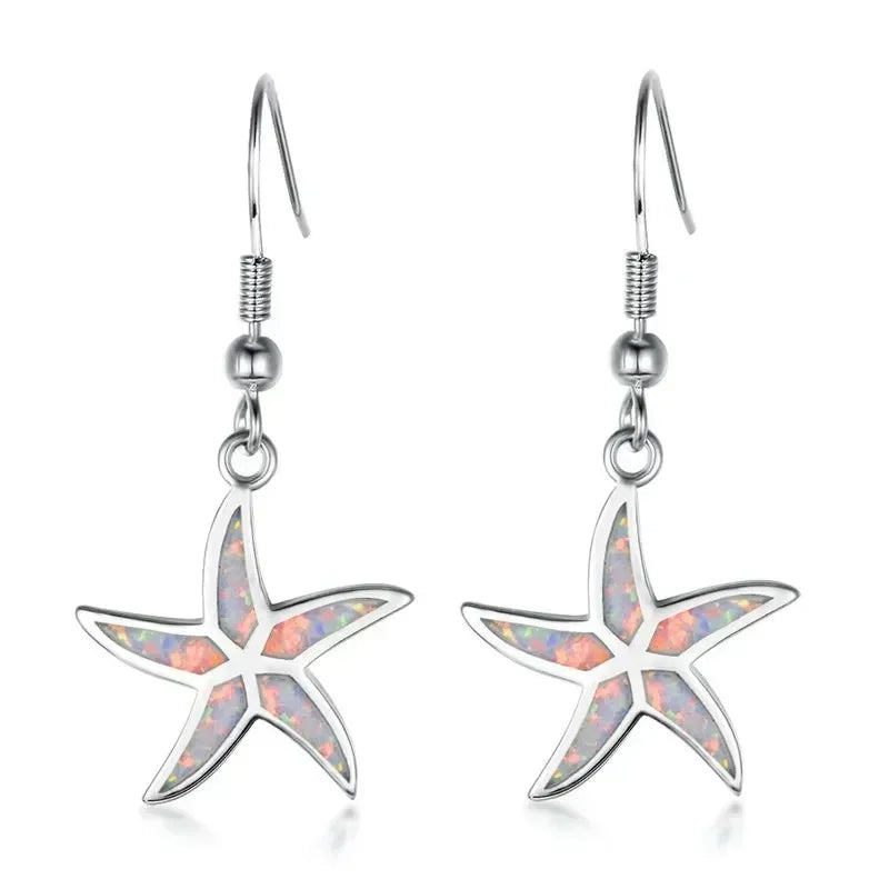 Crystal Starfish Dangle Earrings – Vintage Geometric Fashion Dangle Earrings Nixie