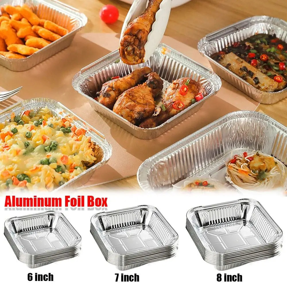 10Pcs Aluminum Foil Trays 6/7/8 Inch Non-Stick Air Fryer Oven Aluminum Baking Tray Nixie