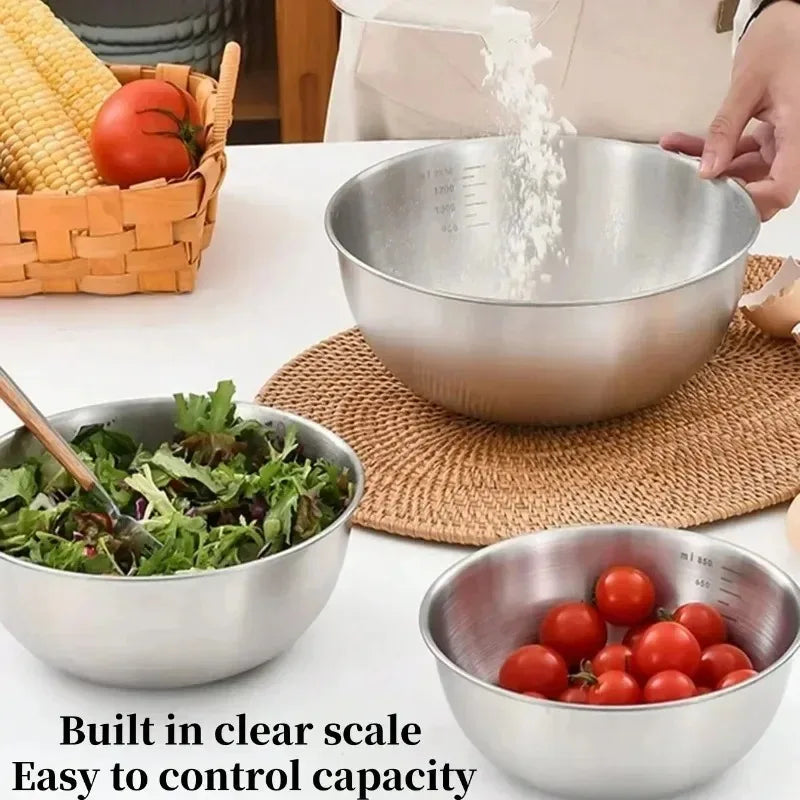 4-Piece Stainless Steel Mixing Bowls Set with Scale Markings Mixing Bowl Set Nixie