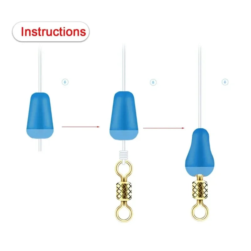 300pcs Rubber Fishing Float Stoppers & Space Beans – Blue Oval Fishing Float Stoppers Nixie