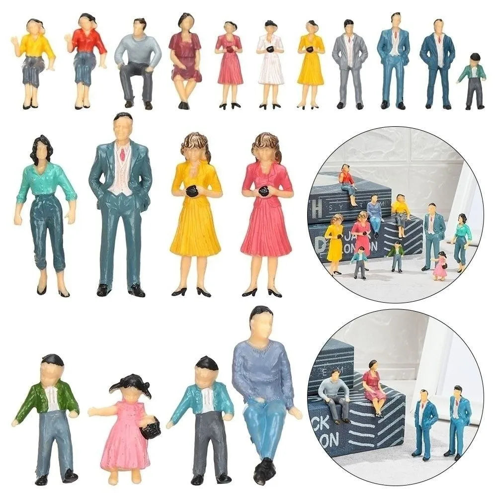 Scale Model People Figures 10/50pcs | 1:25 to 1:300 Multicolor