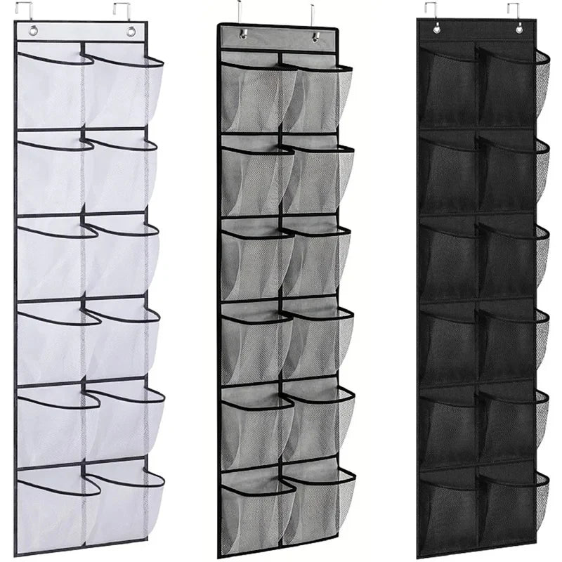 12-Pocket Door Hanging Shoe Organizer with Mesh Pockets Door Shoe Organizer Nixie