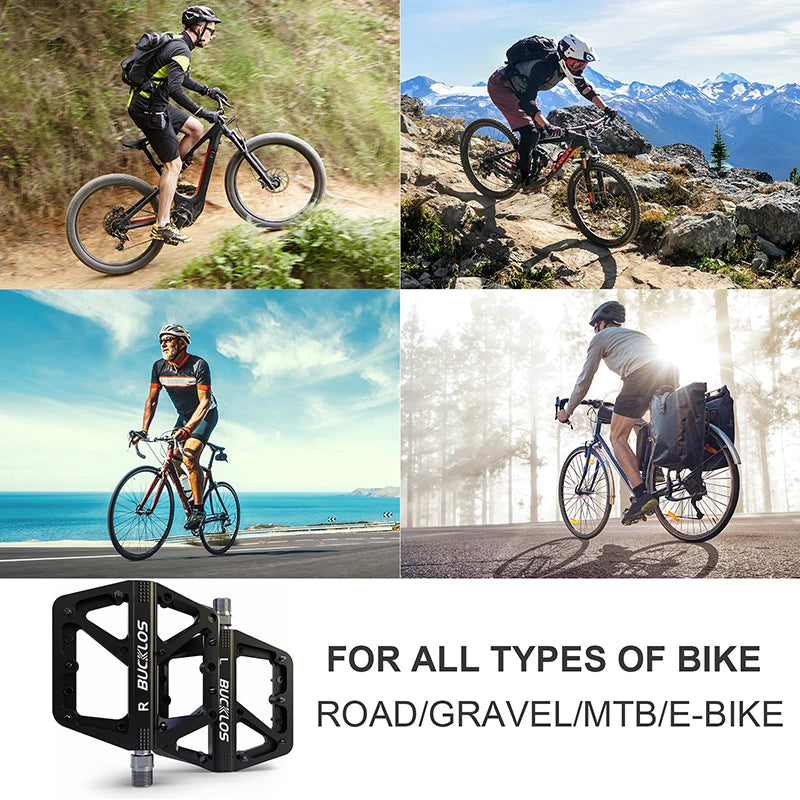 BUCKLOS Ultralight Nylon Flat Bike Pedals | MTB & Road Flat Bike Pedals Nixie