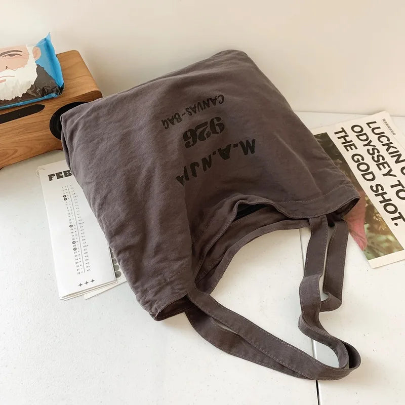 Women's Large Canvas Shoulder Bag – School & Commuter Tote