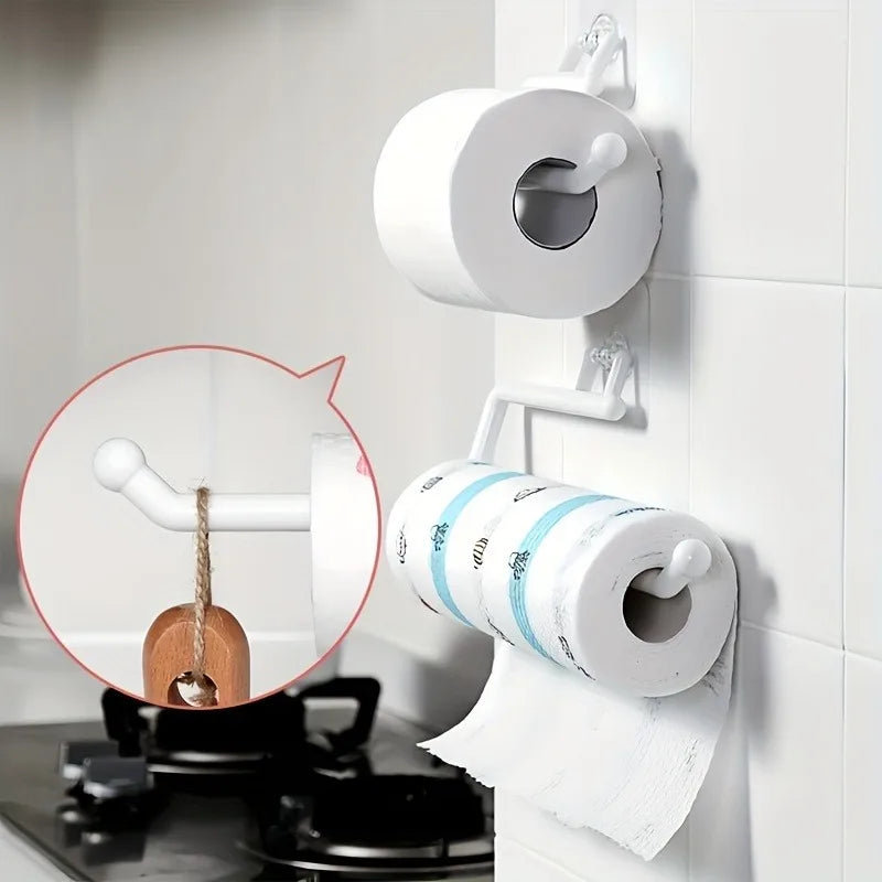 Cabinet Paper Towel & Toilet Roll Holder – Plastic Rack Paper Roll Holder Nixie