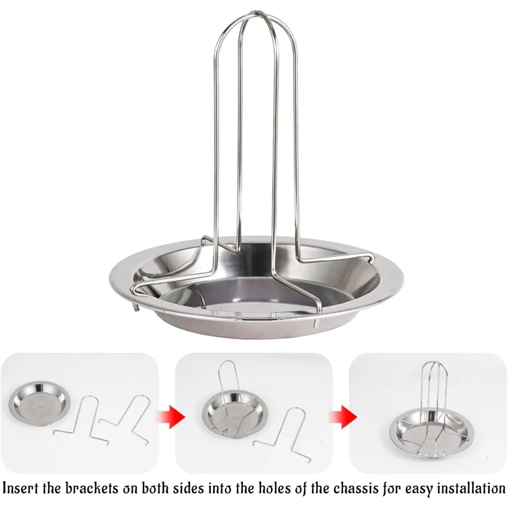 Stainless Steel Vertical Chicken Roaster Stand with Drip Tray Chicken Roaster Stand Nixie